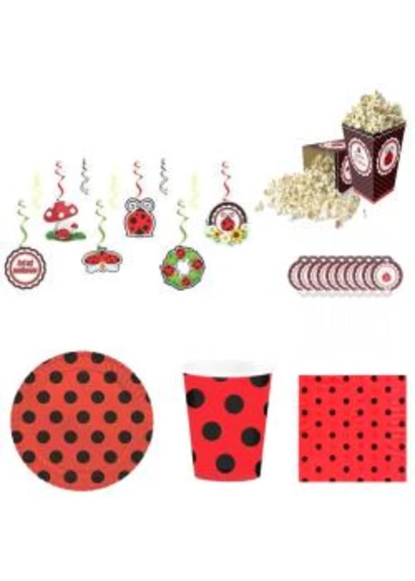 Uğur Böceği Temalı Parti Seti 16 Kişilik - Gorsel 1