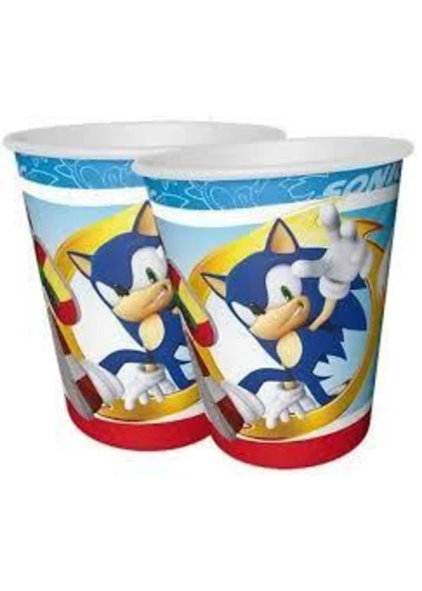 Sonic Temalı Karton Bardak 8'li - Gorsel 1