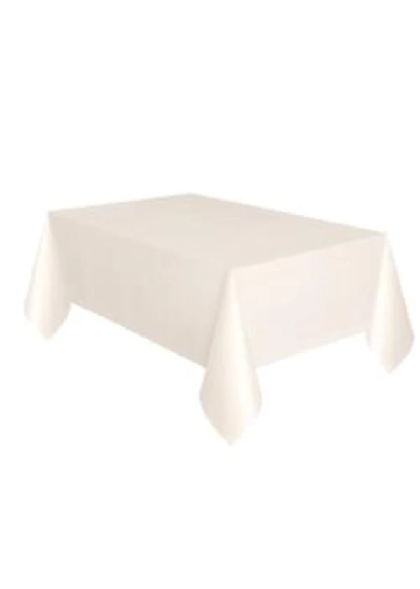 Krem Plastik Masa Örtüsü 137x270cm - Gorsel 1