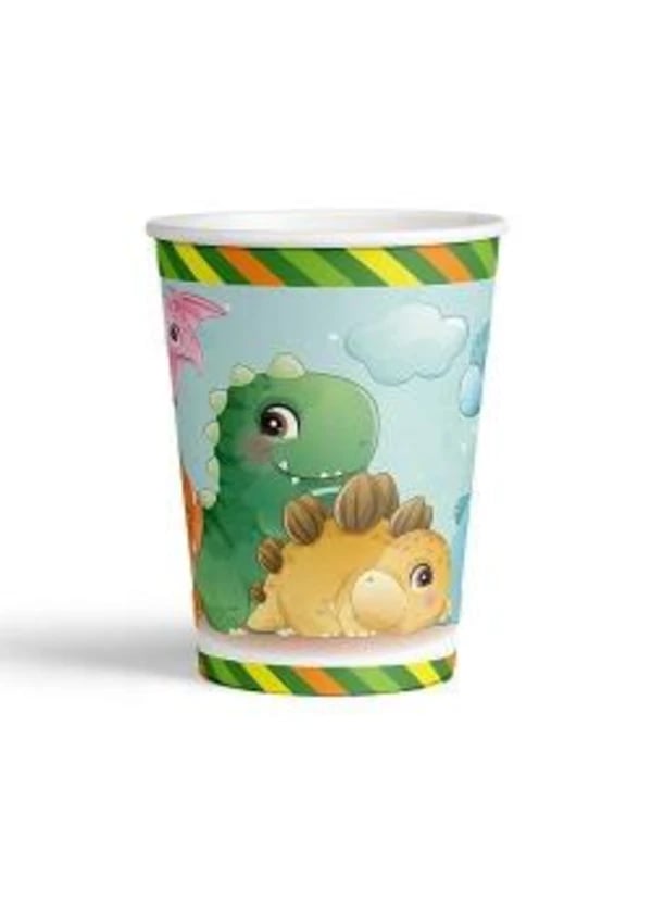 Dinazorlar Temalı Karton Bardak 8'li - Gorsel 1