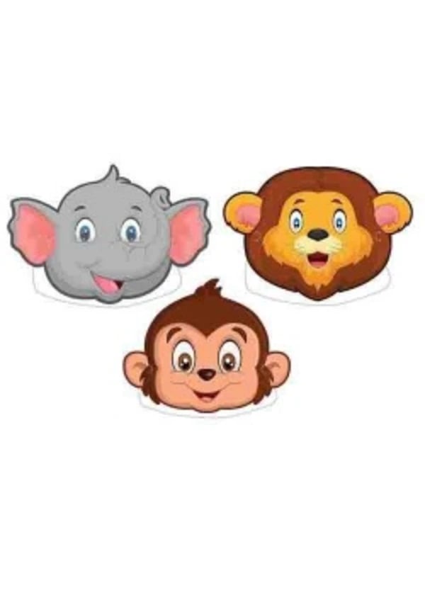 Safari Temalı Karton Maske 6'lı - Gorsel 1