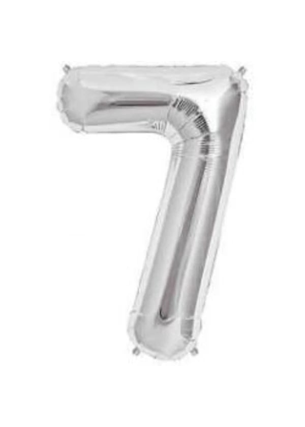 7 Rakam Folyo Balon Gümüş 75cm - Gorsel 1