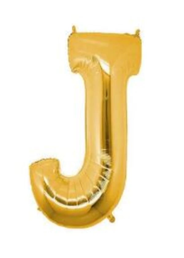 J Harf Folyo Balon Altın 75cm - Gorsel 1