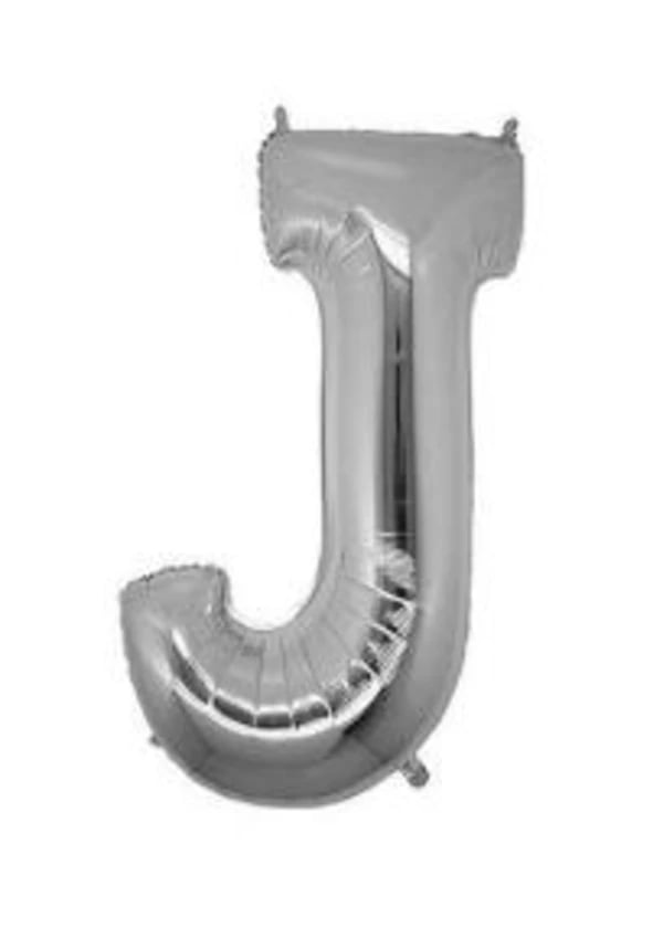 J Harf Folyo Balon Gümüş 75cm - Gorsel 1