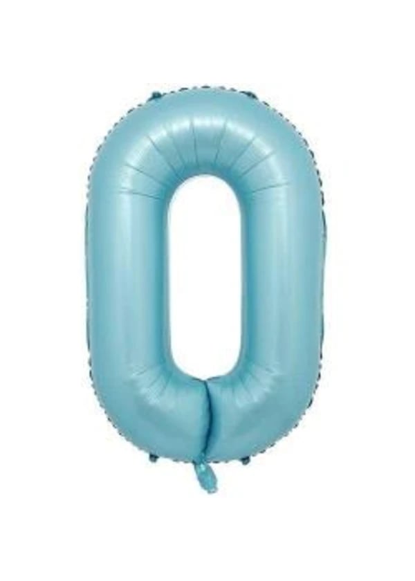 0 Rakam Folyo Balon Mavi 75cm - Gorsel 1