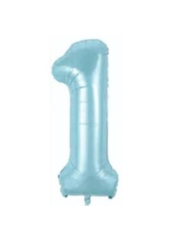 1 Rakam Folyo Balon Mavi 75cm - Gorsel 1