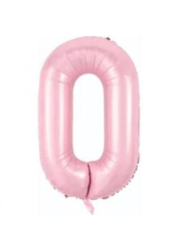 0 Rakam Folyo Balon Pembe 75cm - Gorsel 1