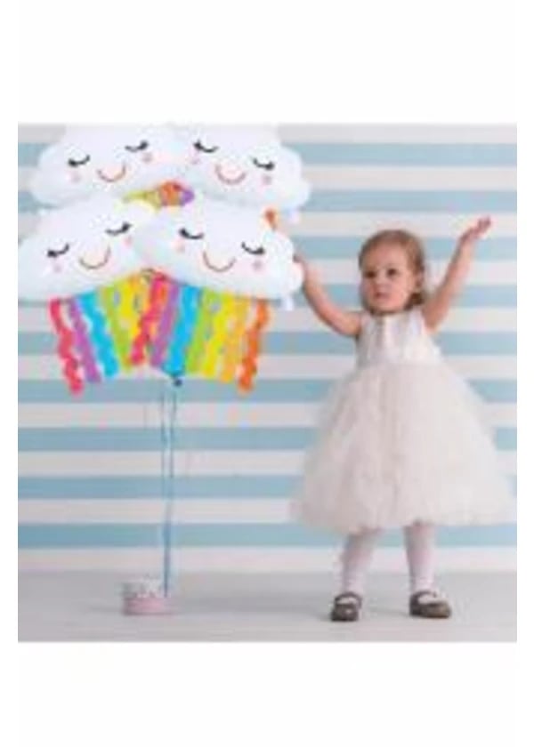 Gökkuşağı Püsküllü Folyo Balon 78cm - Gorsel 1