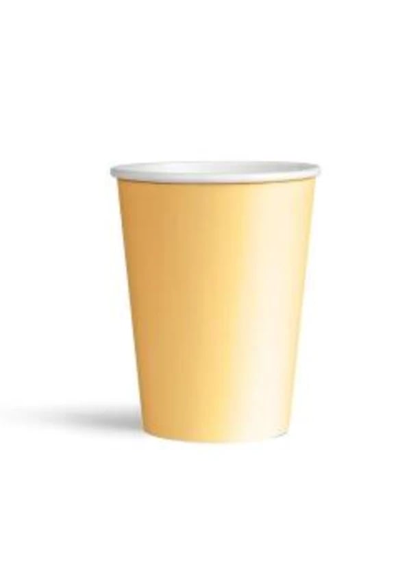 Makaron Turuncu Karton Bardak 8'li - Gorsel 1