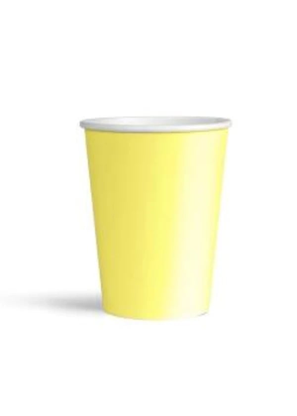 Makaron Sarı Karton Bardak 8'li - Gorsel 1