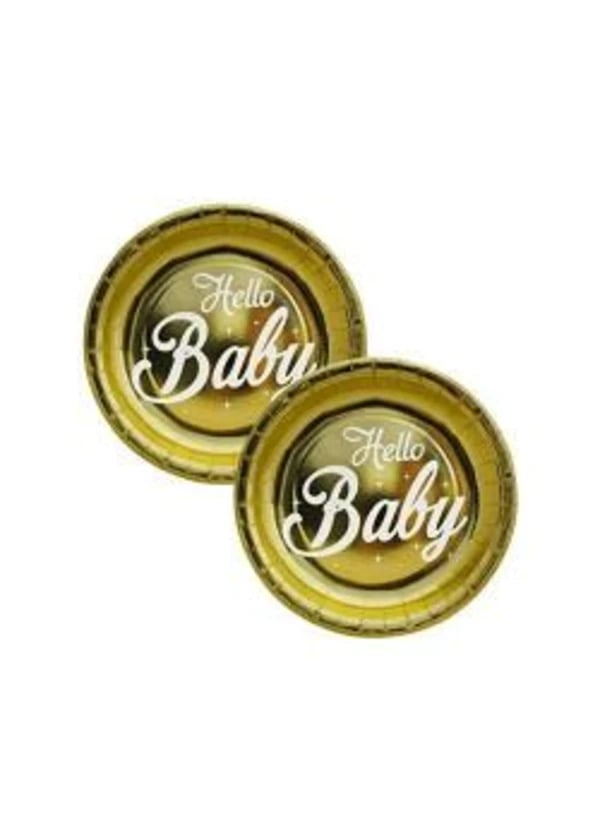 Hello Baby Altın Karton Tabak 6'lı - Gorsel 1