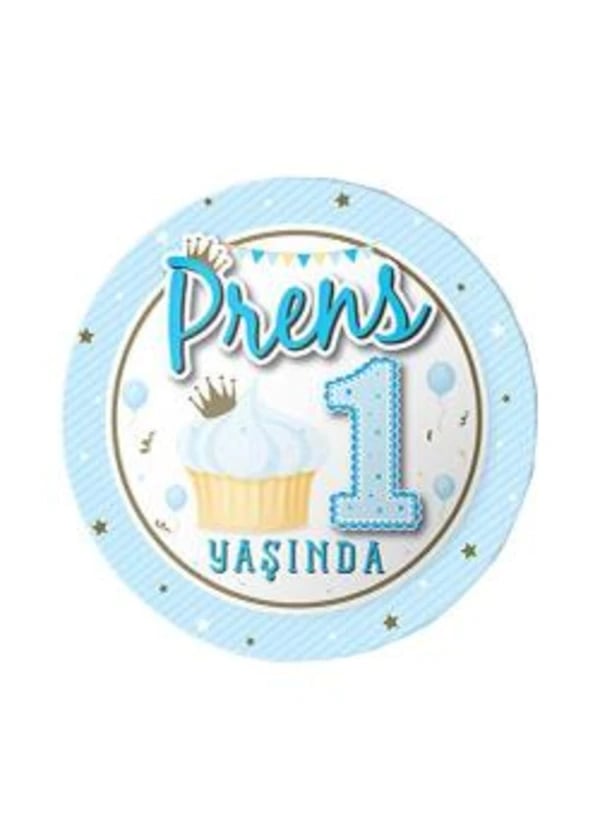 Prens 1 Yaşında Karton Tabak 8'li - Gorsel 1