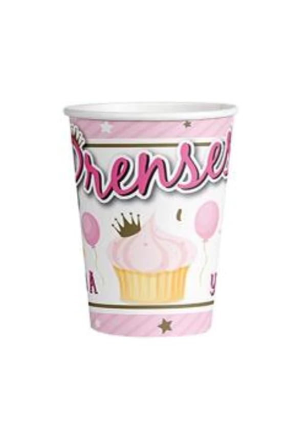 Prenses 1 Yaşında Karton Bardak 8'li - Gorsel 1