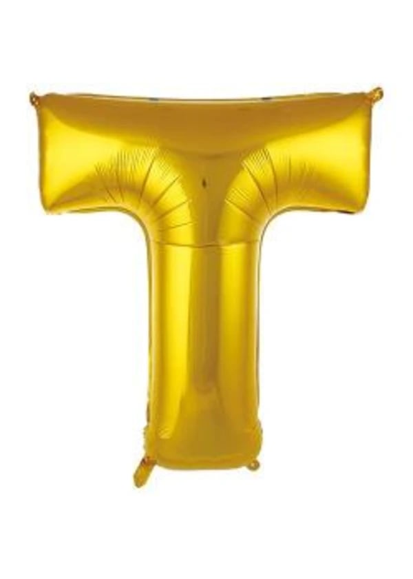 T Harf Folyo Balon Altın 75cm - Gorsel 1