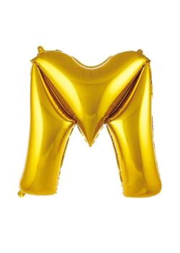 M Harf Folyo Balon Altın 75cm - Gorsel 1