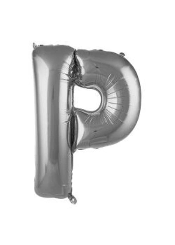 P Harf Folyo Balon Gümüş 75cm - Gorsel 1