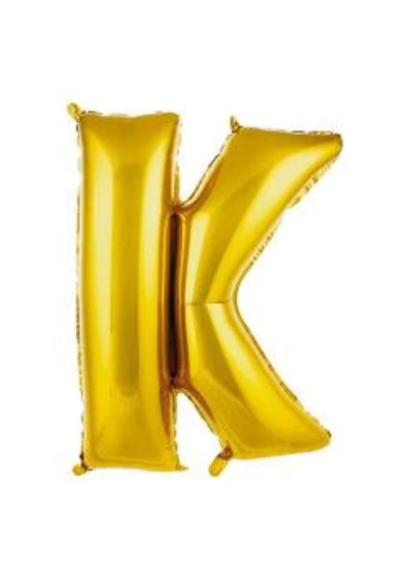 K Harf Folyo Balon Altın 75cm - Gorsel 1