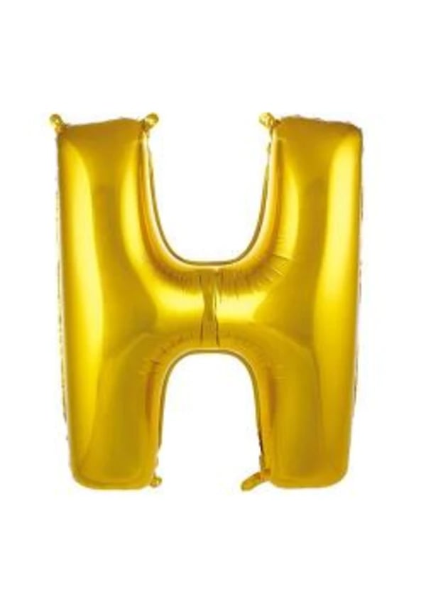 H Harf Folyo Balon Altın 75cm - Gorsel 1