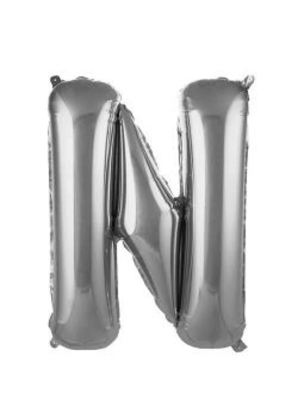 N Harf Folyo Balon Gümüş 75cm - Gorsel 1