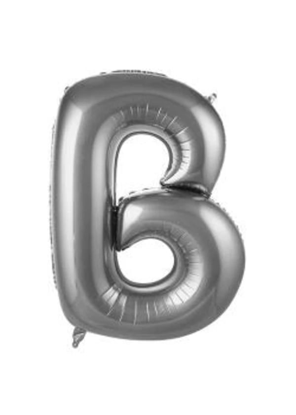 B Harf Folyo Balon Gümüş 75cm - Gorsel 1