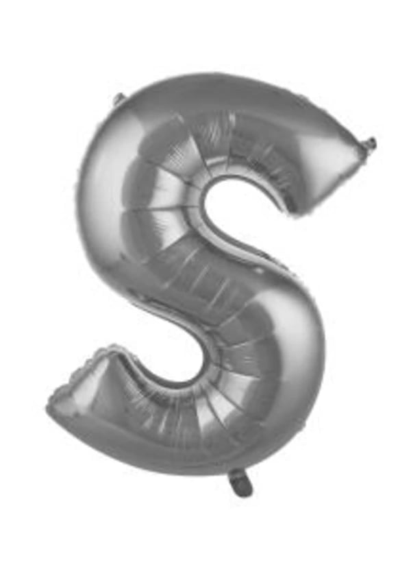 S Harf Folyo Balon Gümüş 75cm - Gorsel 1