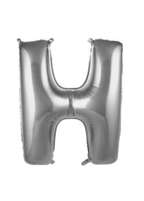 H Harf Folyo Balon Gümüş 75cm - Gorsel 1