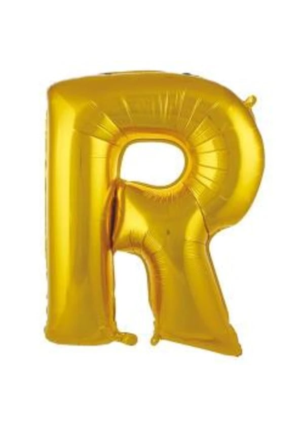 R Harf Folyo Balon Altın 75cm - Gorsel 1