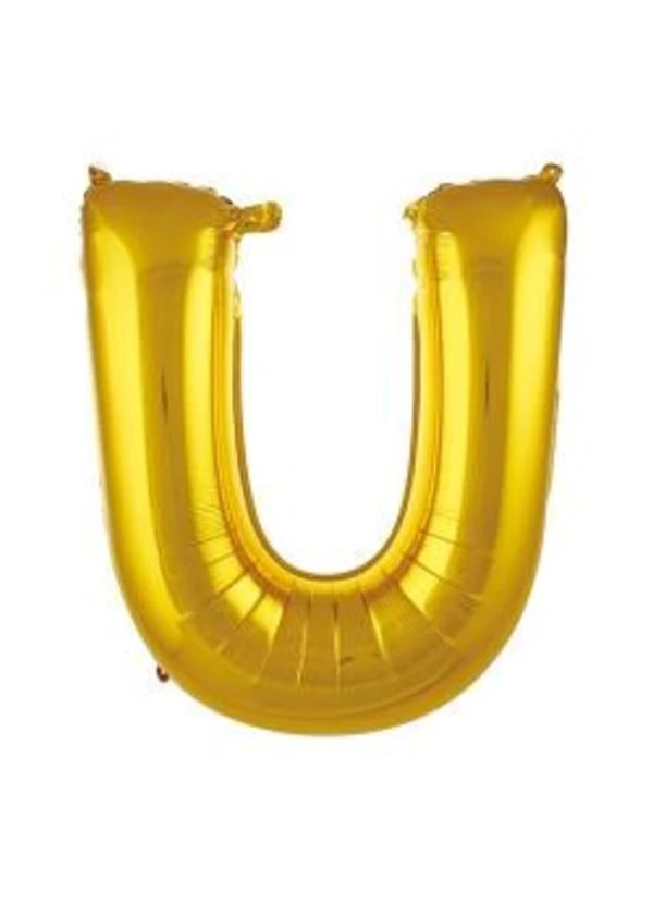 U Harf Folyo Balon Altın 75cm - Gorsel 1