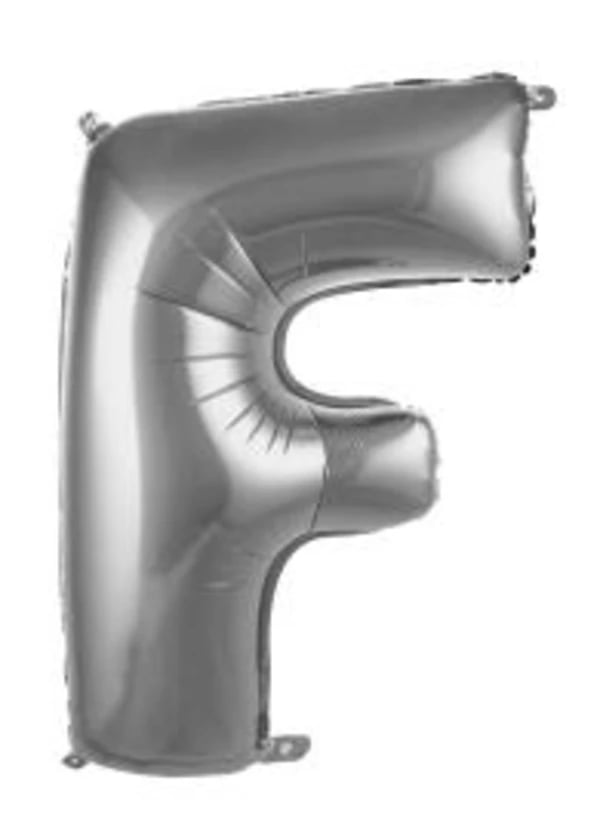 F Harf Folyo Balon Gümüş 75cm - Gorsel 1