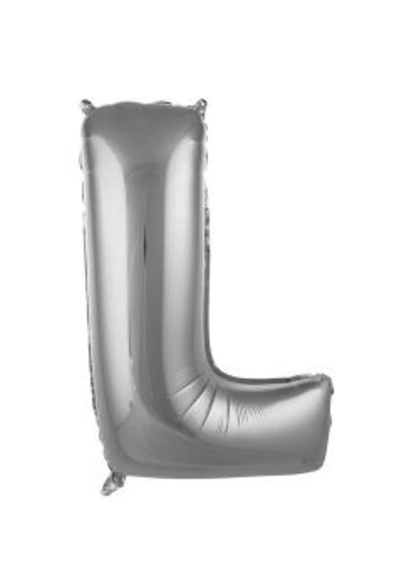 L Harf Folyo Balon Gümüş 75cm - Gorsel 1