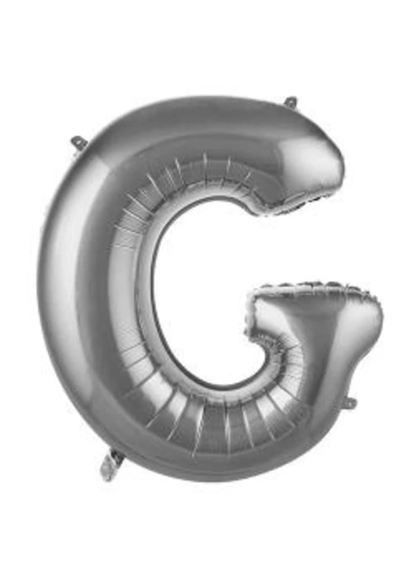 G Harf Folyo Balon Gümüş 75cm - Gorsel 1