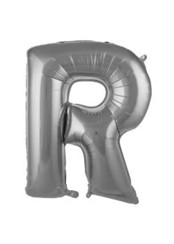 R Harf Folyo Balon Gümüş 75cm - Gorsel 1