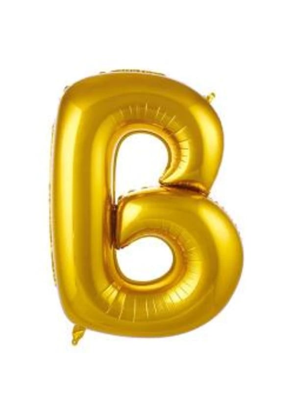 B Harf Folyo Balon Altın 75cm - Gorsel 1