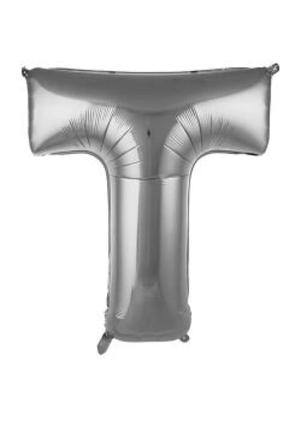 T Harf Folyo Balon Gümüş 75cm - Gorsel 1