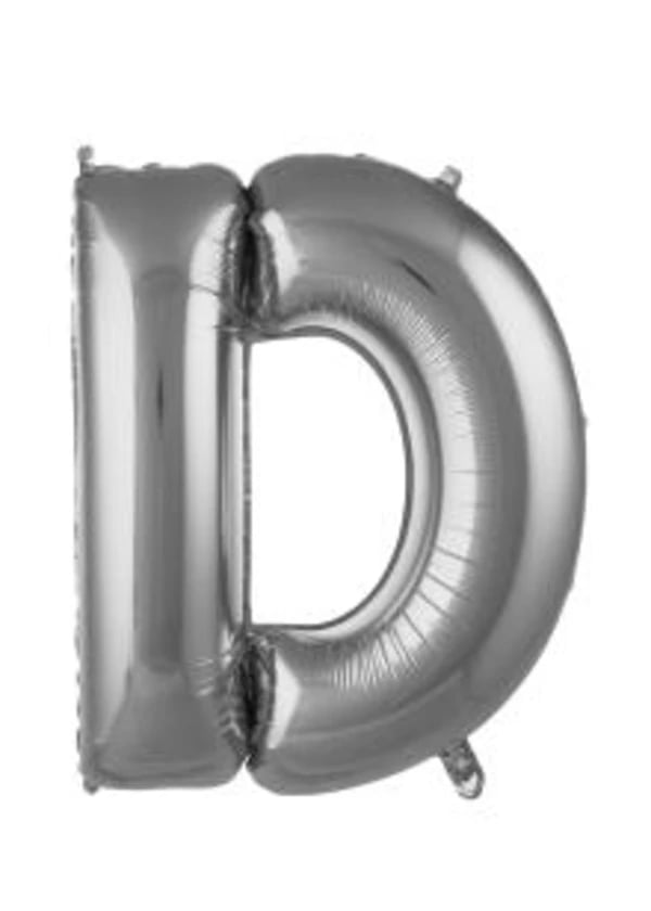 D Harf Folyo Balon Gümüş 75cm - Gorsel 1