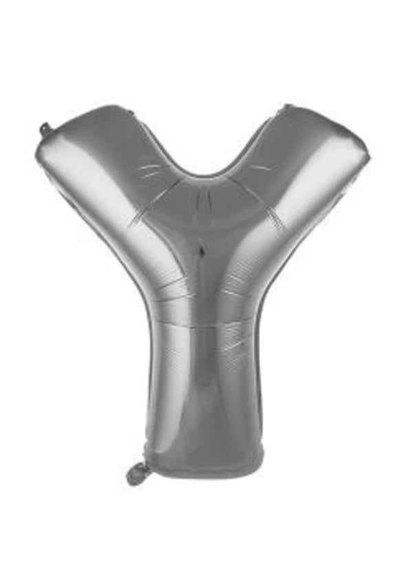 Y Harf Folyo Balon Gümüş 75cm - Gorsel 1