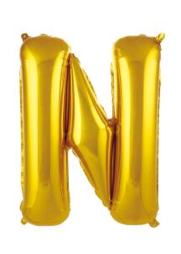 N Harf Folyo Balon Altın 75cm - Gorsel 1