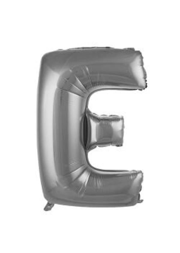 E Harf Folyo Balon Gümüş 75cm - Gorsel 1