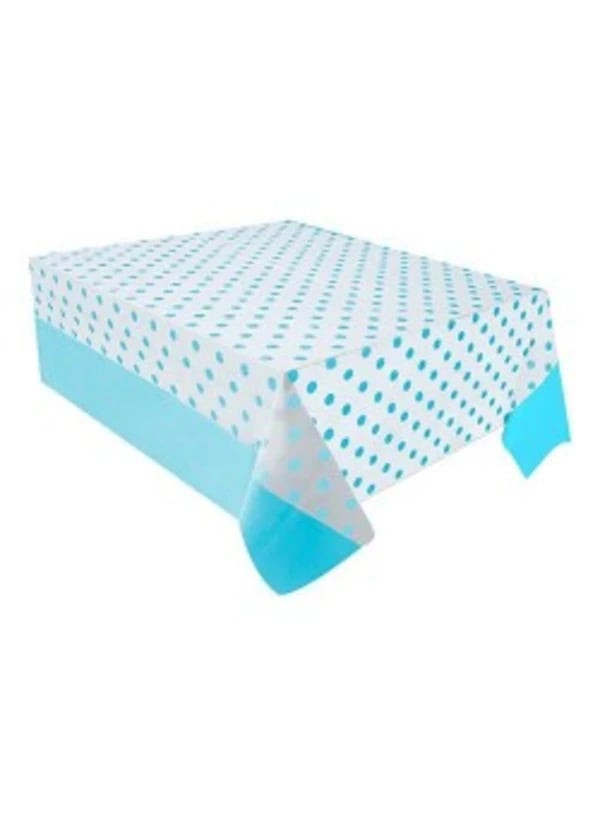 Mavi Puantiyeli Plastik Masa Örtüsü 137x182 cm - Gorsel 1