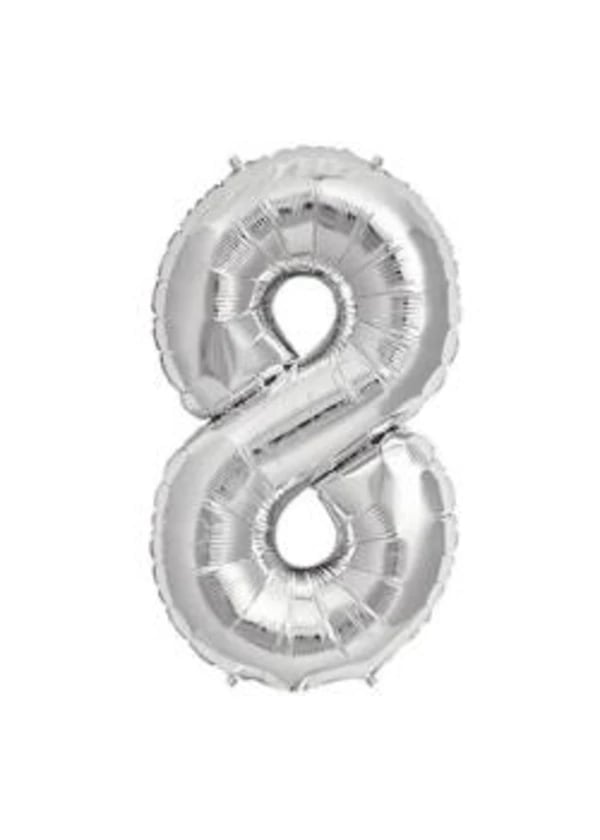 8 Rakam Folyo Balon Gümüş 75cm - Gorsel 1