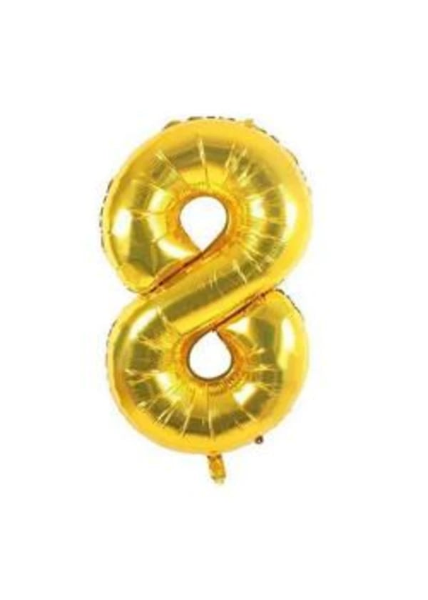 8 Rakam Folyo Balon Altın 75cm - Gorsel 1