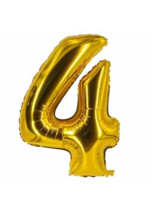 4 Rakam Folyo Balon Altın 75cm - Gorsel 1