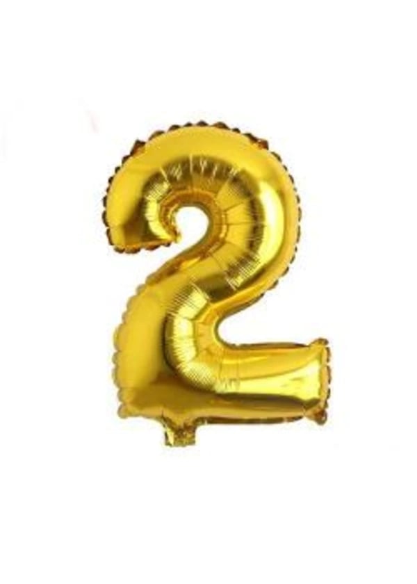 2 Rakam Folyo Balon Altın 75cm - Gorsel 1