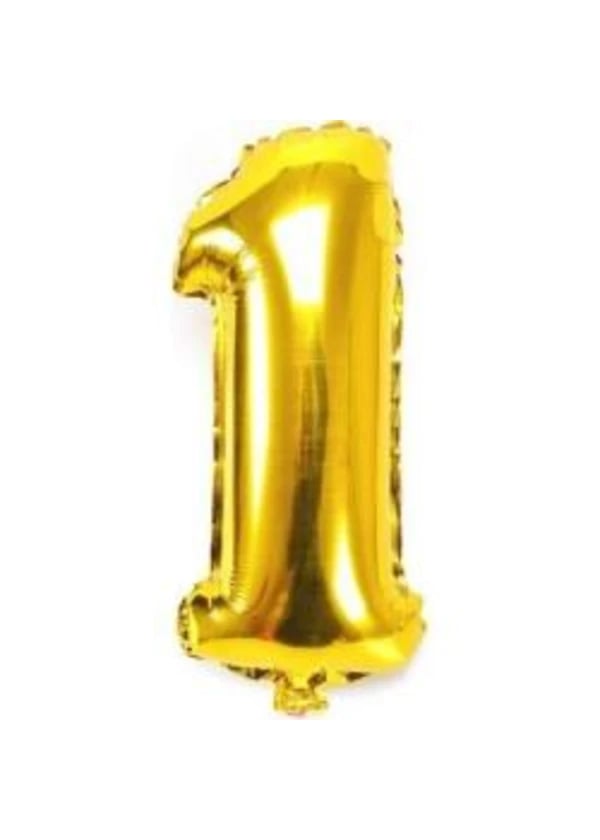 1 Rakam Folyo Balon Altın 75cm - Gorsel 1