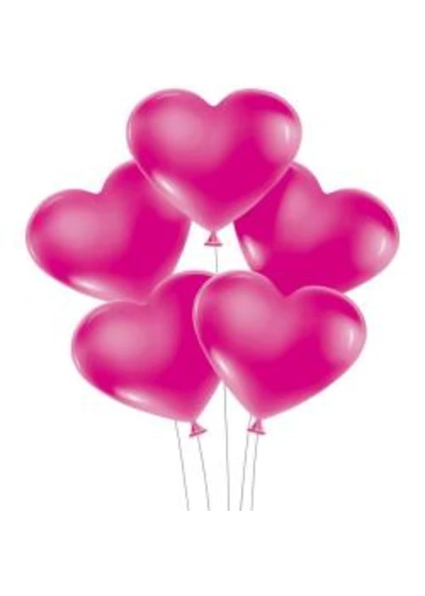 Fuşya Kalp Balon 100'lü Paket - Gorsel 1
