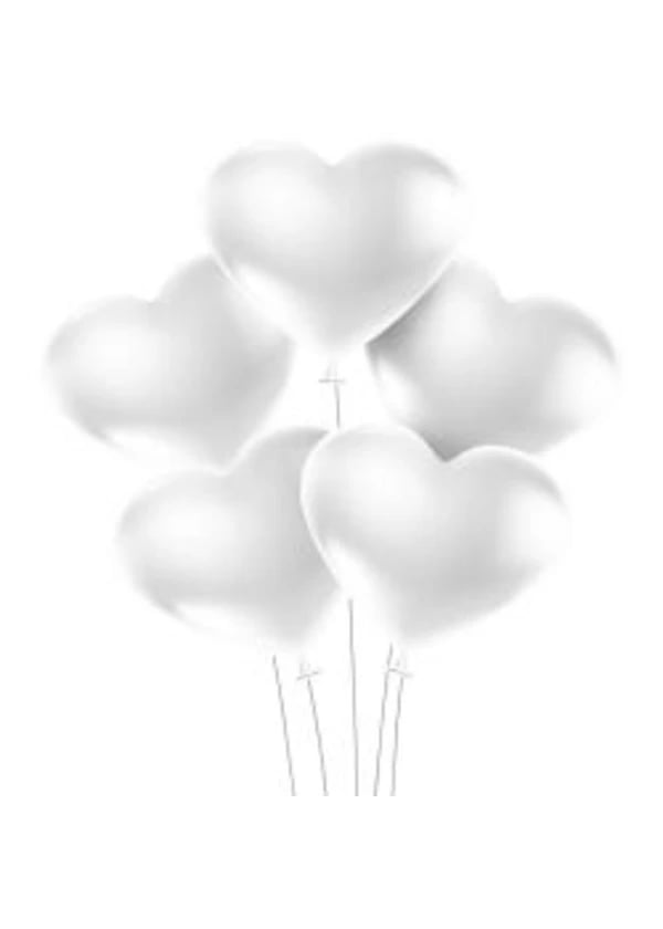 Beyaz Kalp Balon 100'lü Paket - Gorsel 1