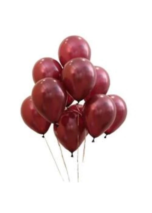 Metalik Bordo Balon 10'lu Paket - Gorsel 1