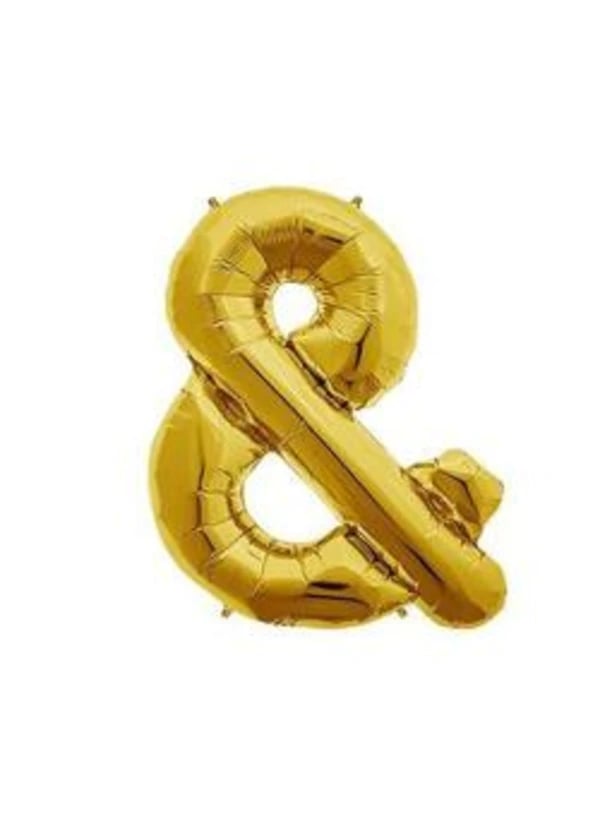 & (Ve) Harf Folyo Balon Altın 40cm - Gorsel 1