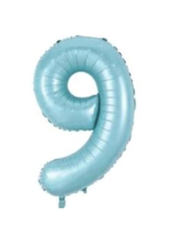 9 Rakam Folyo Balon Mavi 75cm - Gorsel 1