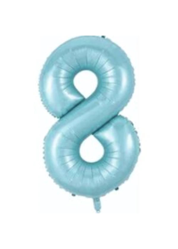 8 Rakam Folyo Balon Mavi 75cm - Gorsel 1